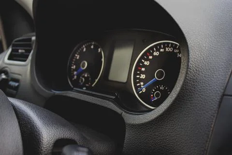 Close up of car interior inside. Dashboard and interior in a car Stock Photos