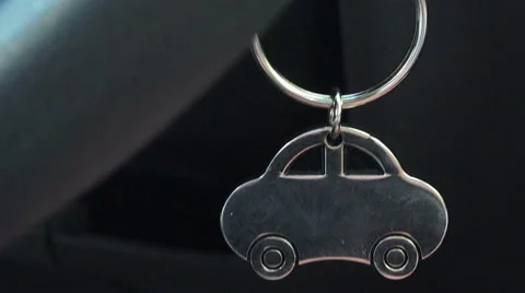 Close up on car key chain Stock Footage 41782932