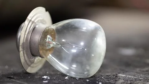 Close-up of a car lamp. Shining pattern of a light bulb Stock Photos