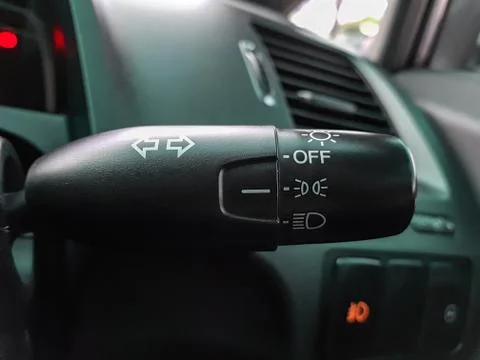 Close up car light control Stock Photos