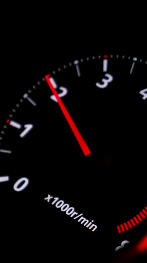 Close up of car speed meter. Footage. Interior of a modern car, dashboard with Stock Footage 306501367
