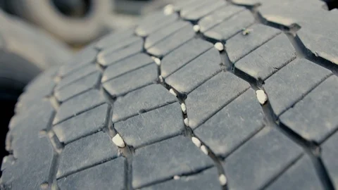 Close-up on a car tire Stock Footage 92185922