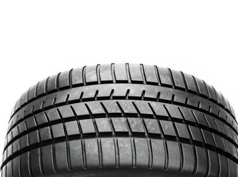Close-up of car tire tread pattern on white background 库存插图