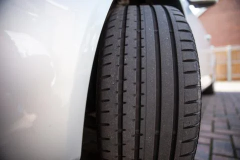 Close up of a car tyre Stock Photos