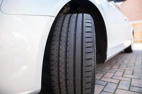 Close up of a car tyre Stock Photos