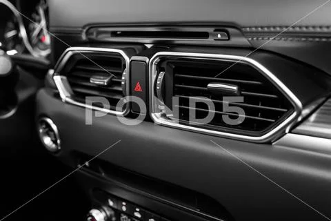 Close up car ventilation system and air conditioning - details and controls o Stock Photos