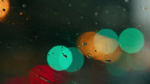 Close up of car windshield in the rain Stock Footage 243770449