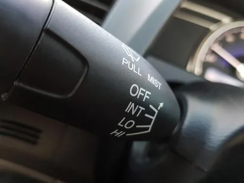 Close up car wiper control Stock Photos