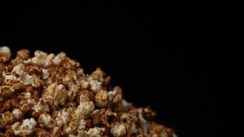 Close up caramel popcorn background 写真素材
