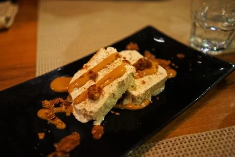 Close up Caramel semifreddo Stock Photos