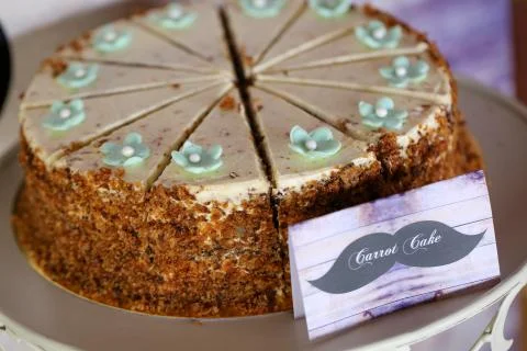 Close up of carrot cake Stock Photos