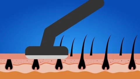 Close-Up Cartoon Animation of Shaving Stock Footage 317143653