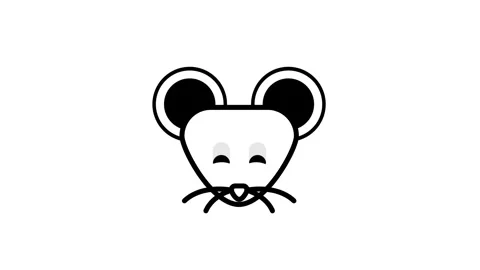 Close-Up Cartoon Mouse Face Portrait Stock Footage 336838327