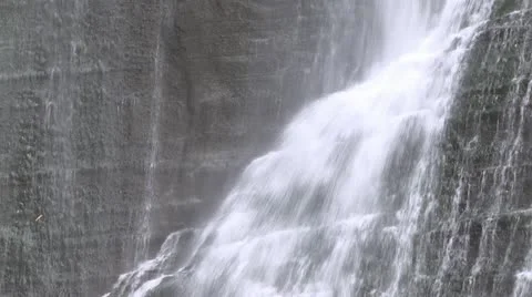 Close up of cascading water down a waterfall Stock Footage 10855975