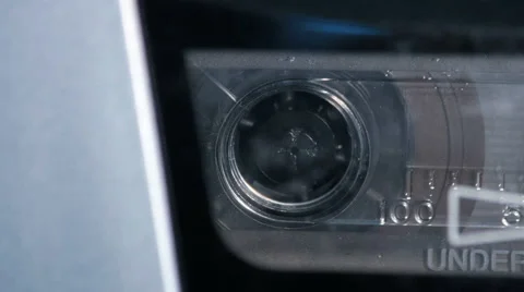 Close Up Casette Tape Deck Running Stock Footage 44063455
