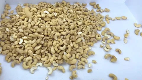 Close up of cashew nuts pattern texture. Cashew nuts full macro shoot top view Video stock 226839545
