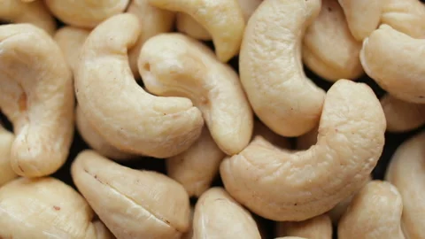 Close-up of cashew nuts rotating Stock Footage 106379578