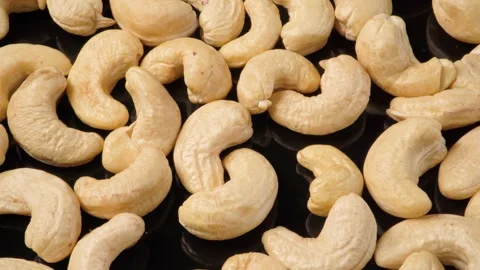 Close-up of cashew nuts rotating. Several Cashew Nuts 스톡 동영상 146288201