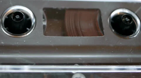 Close up Cassette tape Deck Play Stock Footage 22946266