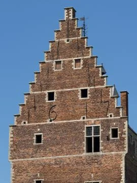 The close up of a castle tower. Stock Photos