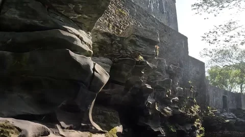 Close up of Castle Walls Stock Footage 243594101