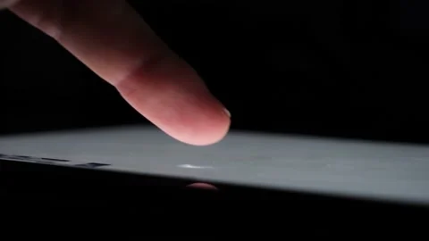 Close-Up caucasian finger tapping on white smartphone screen, touchscreen Video stock 166945324