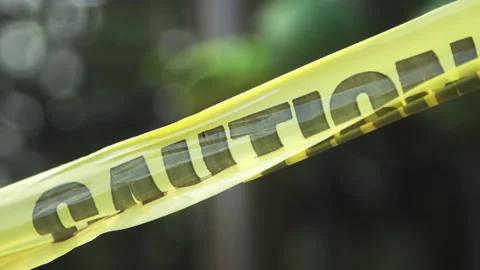 Close Up Caution Tape Stock Footage 165245946