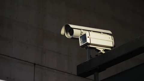 Close up of CCTV camera at railway station. Stock Footage 312668512