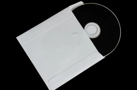 Close up of a cd dvd disc on black background Stock Photos