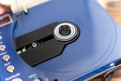 Close Up of a CD Player With Remote Control. DVD player. control buttons and the Stock Photos