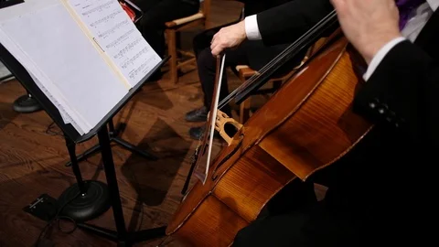 Close up of Cello Player Stock Footage 129393912