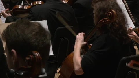 Close up on celloist and cello Stock-Footage 238734119