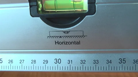 Close up of centered level bubble.indicates the horizon Stock Footage 48095240