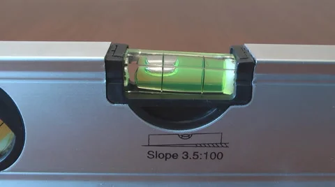 Close up of centered level bubble.indicates the horizon Stock Footage 48095245