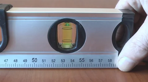 Close up of centered level bubble.indicates the horizon Stock Footage 48095280