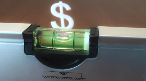 Close up of centered level bubble.indicates the horizon Stock Footage 48095297