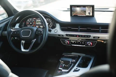 Close-up of the central control panel of a car Stock Photos