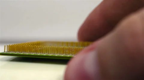 Close up of Central Processing Unit Stock Footage 62252821