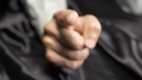 Close-up of a CEO pointing the finger of blame 4k. Stock Footage 95927092
