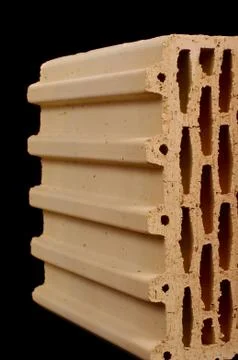 Close up of ceramic building block for construction Foto stock
