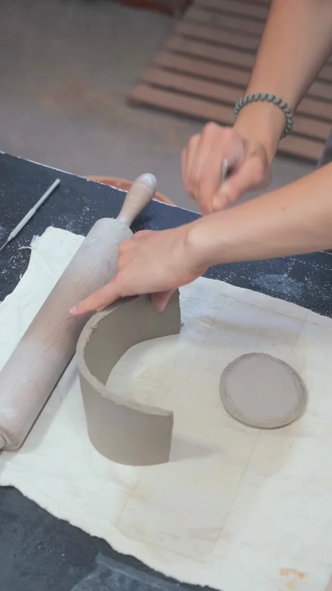 Close-up of Ceramic Making Process Stock Footage 340474714