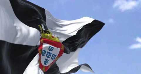 Close-up of Ceuta flag waving in the wind Video stock 309660810