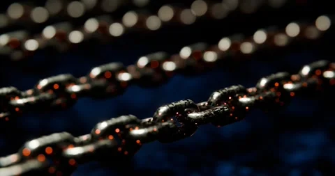 A close up of a chain with a bunch of beads Stock Footage 309924969