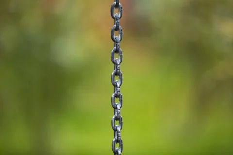 Close up chain on green grass background Stock Photos
