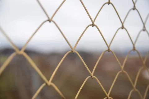 Close Up of Chain Link Fence Pattern Stock Photos