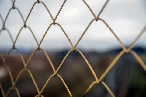 Close Up of Chain Link Fence Pattern Stock Photos