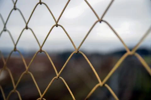 Close Up of Chain Link Fence Pattern Stock Photos