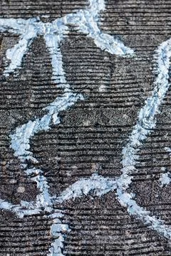 Close-Up of Chalk on Concrete Surface Fotos Stock