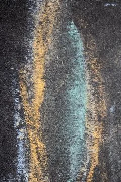 Close up of chalk pastel scribbles on a black paper background abstract Foto stock