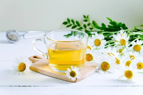 Close-up of chamomile tea Stock Photos